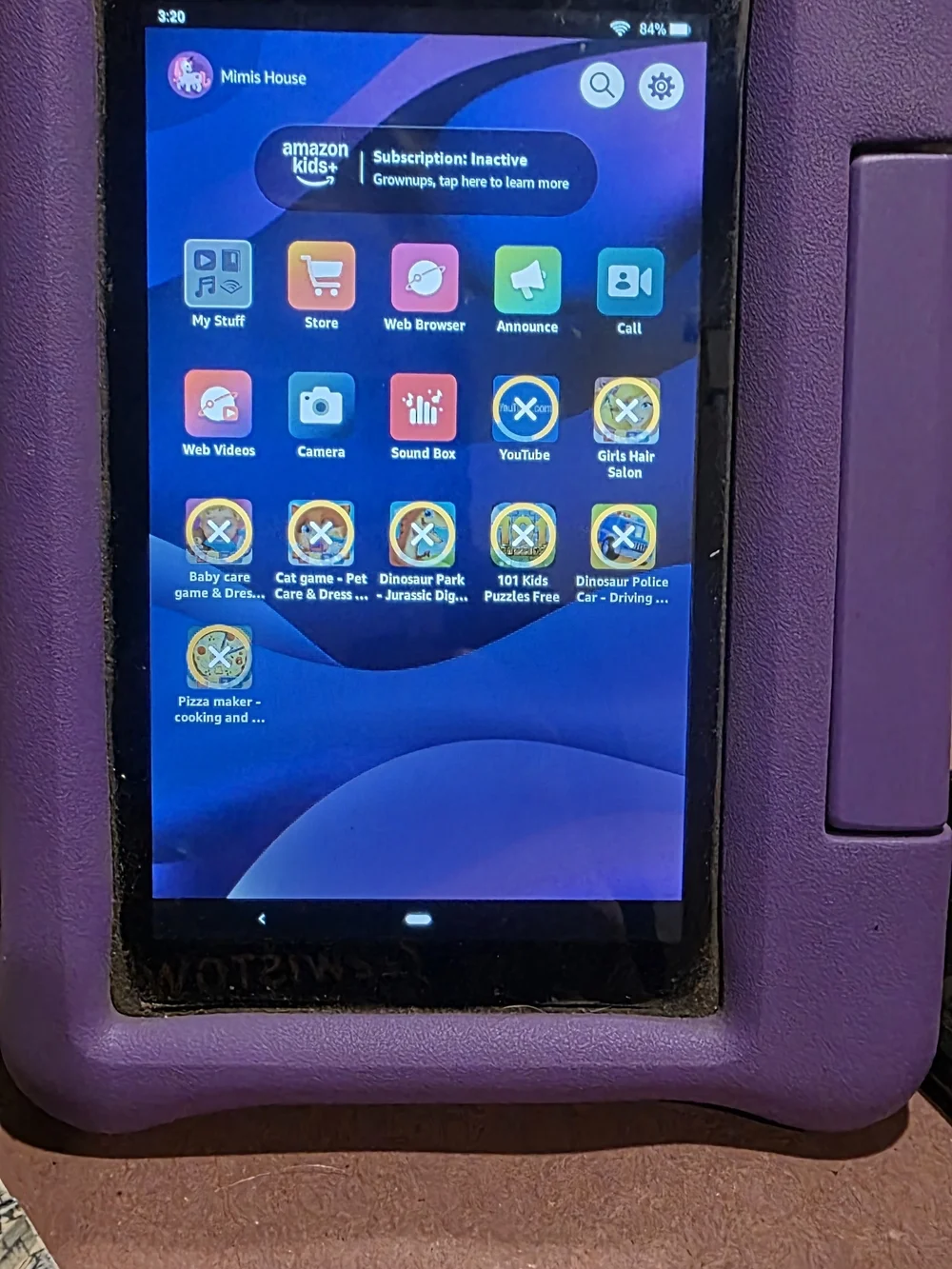 Amazon Kids Tablet in Black with Purple Kid-Proof Case